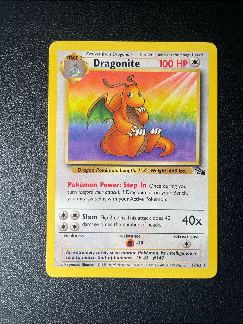 Dragonite #19/62/Pokemon Fossil